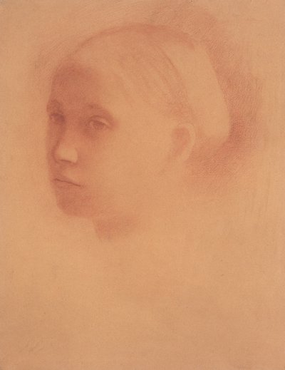 Marguerite Degas de niña, c.1854 (sanguina sobre papel) de Edgar Degas