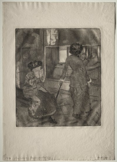Mary Cassatt en el Louvre: La Galería Etrusca, 1879-1880 de Edgar Degas