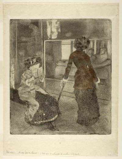 Mary Cassatt en el Louvre: La Galería Etrusca, 1879-80 de Edgar Degas