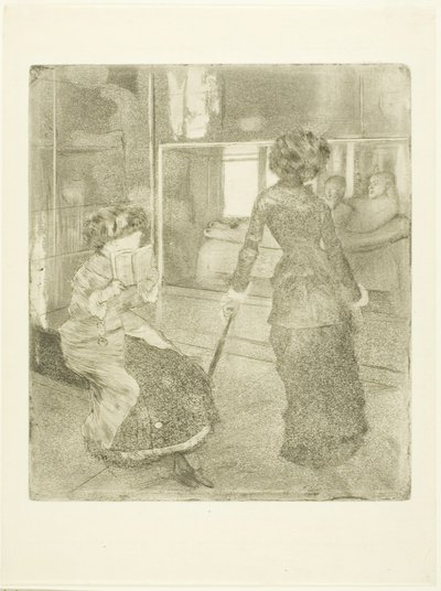 Mary Cassatt en el Louvre: La Galería Etrusca, 1879?-80 de Edgar Degas