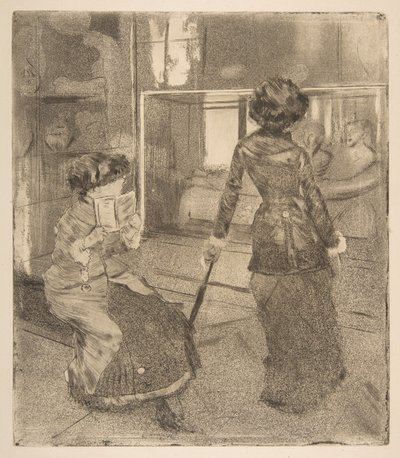 Mary Cassatt en el Louvre: La Galería Etrusca, 1879-80 de Edgar Degas