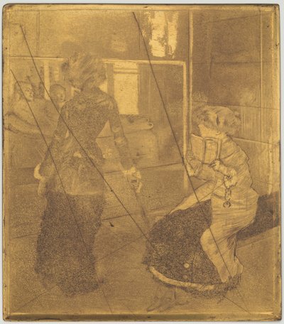Mary Cassatt en el Louvre: La Galería Etrusca [placa de cobre] de Edgar Degas