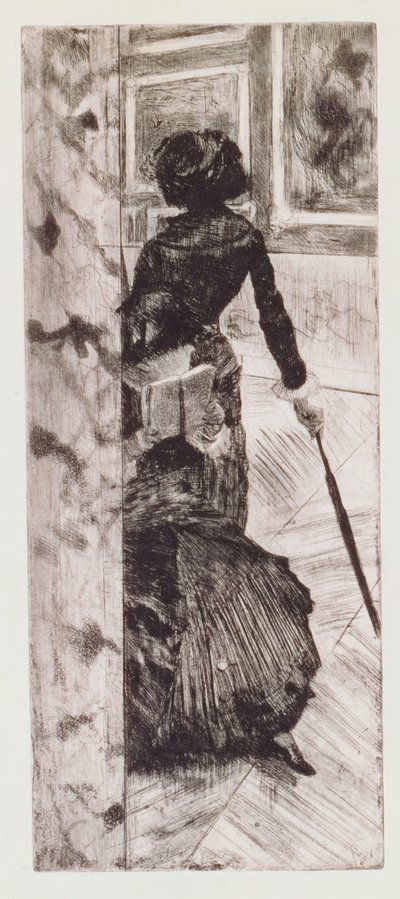 Mary Cassatt en el Louvre: La Galería de Pinturas, 1879-80 de Edgar Degas