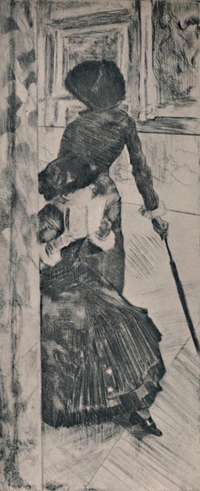 Mary Cassatt en el Louvre, c.1880 de Edgar Degas
