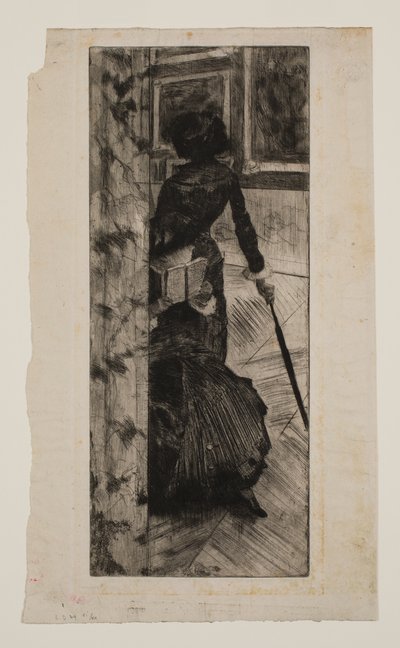 Mary Cassatt en la Galería de Pinturas del Louvre de Edgar Degas