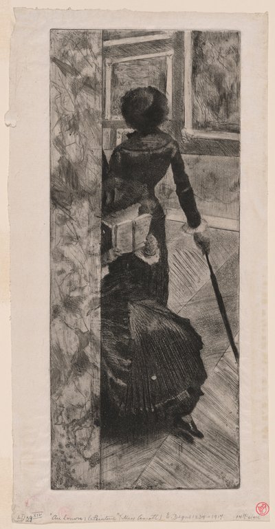 Mary Cassatt en la Galería de Pinturas del Louvre de Edgar Degas