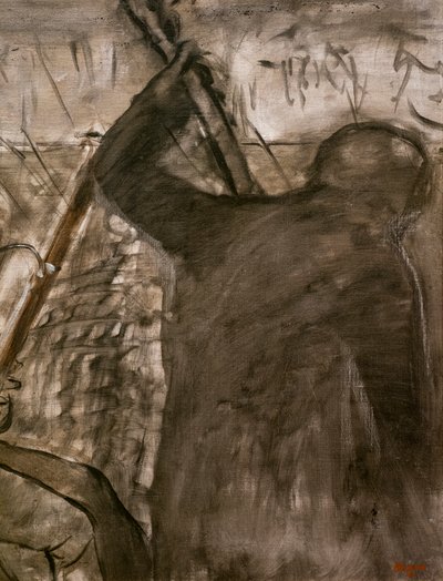 Músicos en la orquesta (detalle). Alrededor de 1870. Óleo sobre lienzo de Edgar Degas