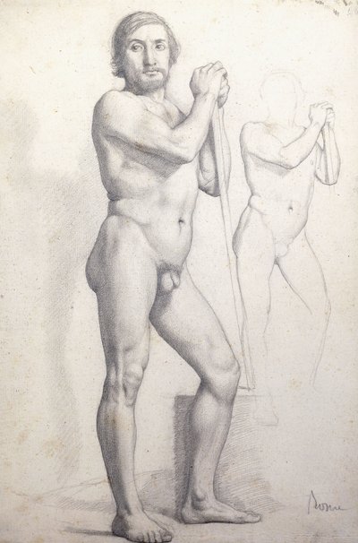 Hombre desnudo de pie de Edgar Degas