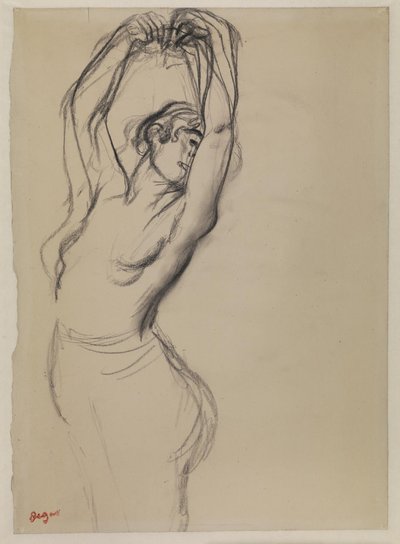 Bailarina desnuda con los brazos levantados de Edgar Degas