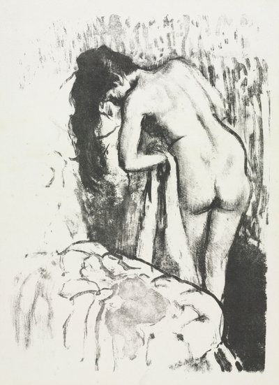 Mujer desnuda de pie, secándose de Edgar Degas