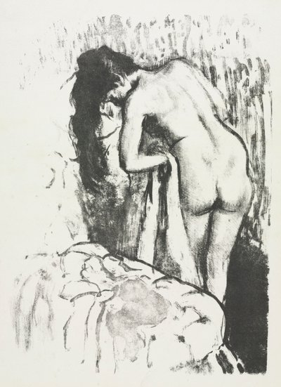 Mujer desnuda de pie, secándose de Edgar Degas