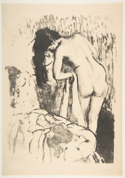 Mujer desnuda de pie, secándose, 1891-92 de Edgar Degas