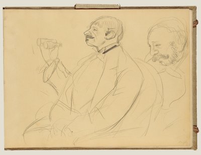 Abanico de la ópera y Ernest Reyer de Edgar Degas