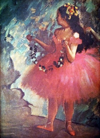 Bailarina en un vestido rosa de Edgar Degas