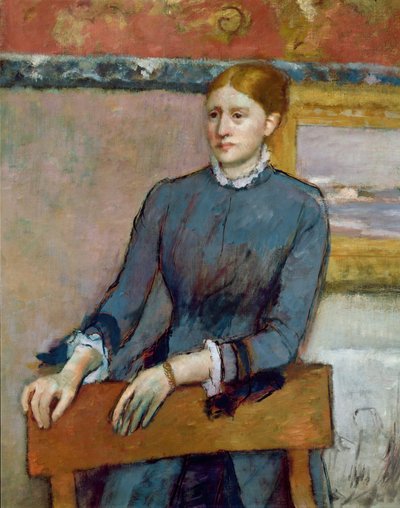 Retrato de Helene Rouart en el Estudio de su Padre, (detalle) de Helene, c.1886 de Edgar Degas