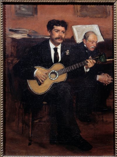 Retratos de Lorenzo Pagans (1838-1883) tenor español y Augustus De Gas (1807-1874) padre del artista de Edgar Degas
