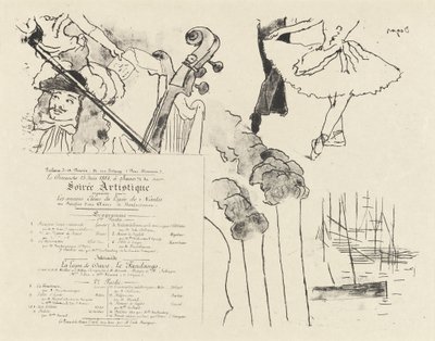 Programa para la Soiree Artistique de Edgar Degas