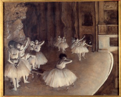 Repetición de un ballet en el escenario. Pintura de Edgar Degas (1834-1917). 1874. Dim. 0,65x0,81 m. París, Museo de Orsay de Edgar Degas