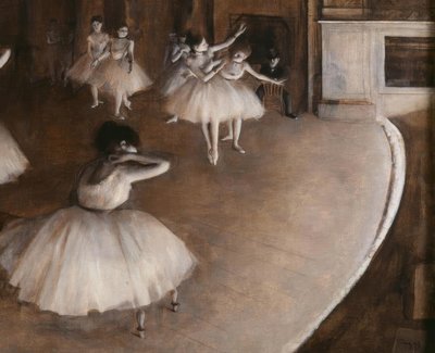 Ensayo de un ballet en el escenario de Edgar Degas