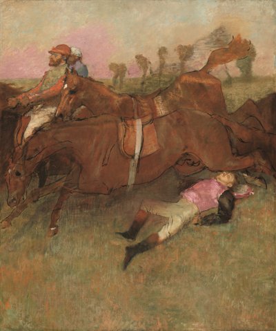 Escena de la carrera de obstáculos: El jinete caído de Edgar Degas