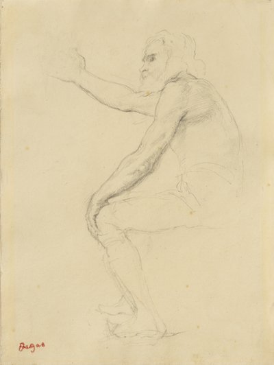 Hombre mayor sentado, c.1862 de Edgar Degas