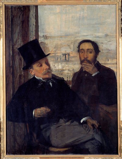 Autorretrato con el pintor Evariste de Valernes (1816-1896) (detalle) de Edgar Degas
