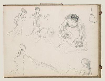 Bocetos de cantantes de café de Edgar Degas