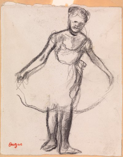 Bailarina de pie con falda tutú de Edgar Degas