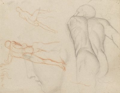 Estudios del "Gladiador Borghese", c.1856-57 de Edgar Degas