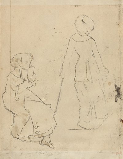 Estudio para "Mary Cassatt en el Louvre" [verso] de Edgar Degas
