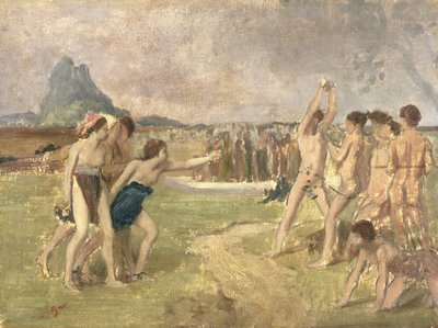 Estudio para Los jóvenes espartanos ejercitándose, c.1860-61 de Edgar Degas