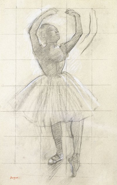 Estudio para una bailarina posando, de una fotografía, c.1874 de Edgar Degas