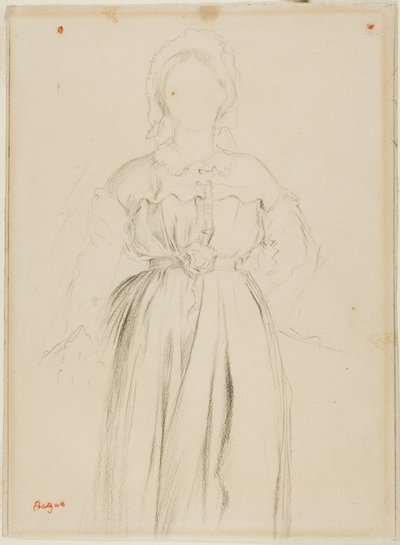 Estudio para un retrato de Marguérite de Gas de Edgar Degas