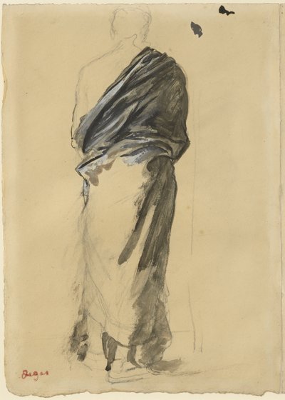 Estudio de drapeado, 1860-65 de Edgar Degas