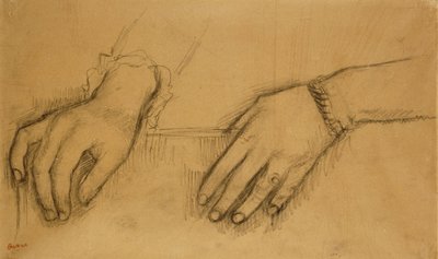 Estudio de Manos para un Retrato de Helene Rouart; Etude de Mains, Pour le Portrait de Helene Rouart, c.1886 de Edgar Degas