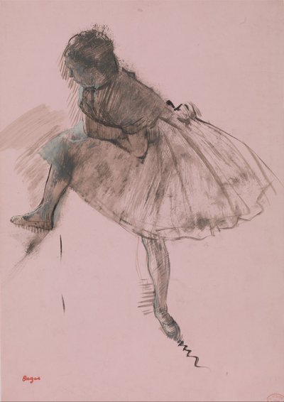 Estudio de una bailarina (recto), Dos estudios de bailarinas (verso) de Edgar Degas