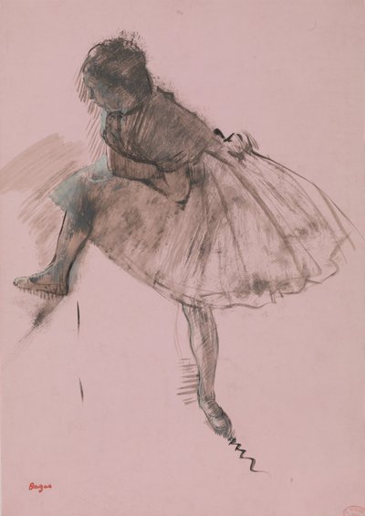 Estudio de una bailarina recto, dos estudios de bailarinas verso, ca. 1873 de Edgar Degas