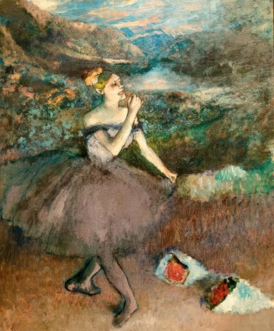 Bailarina con ramos de flores de Edgar Degas