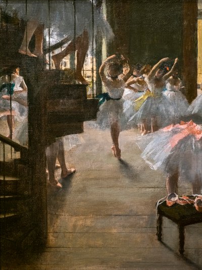 La clase de danza (detalle). 1873. Óleo sobre lienzo de Edgar Degas