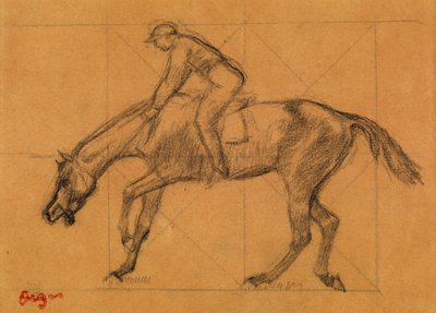 The End of the Race, c.1882 (tiza sobre papel tintado) de Edgar Degas