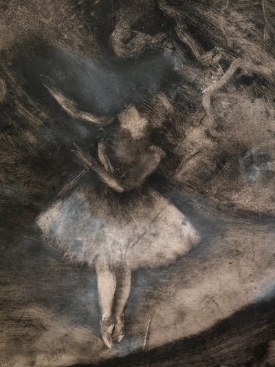 El maestro de ballet (detalle) (ejecutado en colaboración con Ludovic Lepic) de Edgar Degas