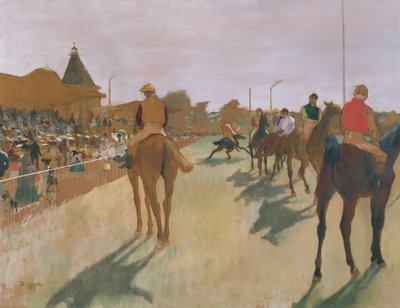 El desfile, o caballos de carrera frente a las gradas, c.1866-68 de Edgar Degas