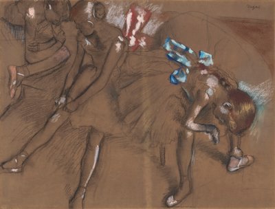 Tres bailarinas descansando, c.1880 de Edgar Degas