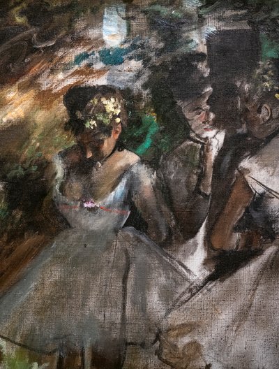 Tres bailarinas detrás de escena (detalle) de Edgar Degas