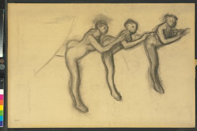 Tres bailarinas en mallas, c.1895-1900 de Edgar Degas