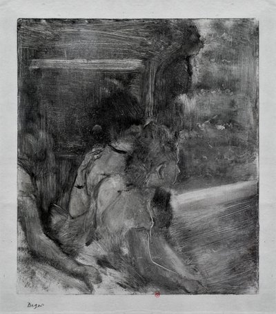 Al teatro. Alrededor de 1878. Monotipo con tinta negra de China. de Edgar Degas