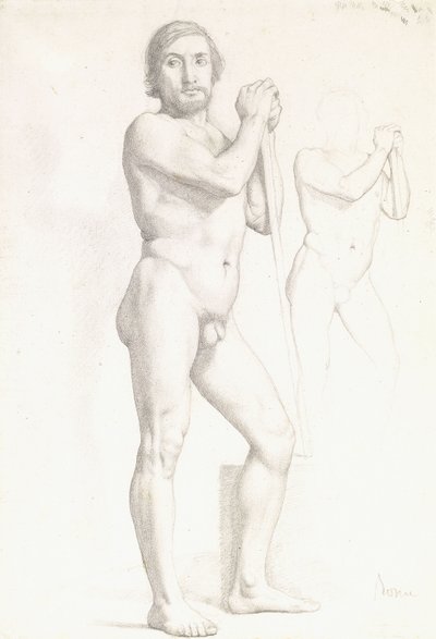 Dos estudios académicos de un hombre, c.1856 de Edgar Degas