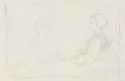 Dos mujeres sentadas verso de Edgar Degas