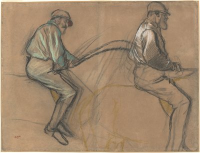 Dos estudios de un jockey, c.1884 de Edgar Degas