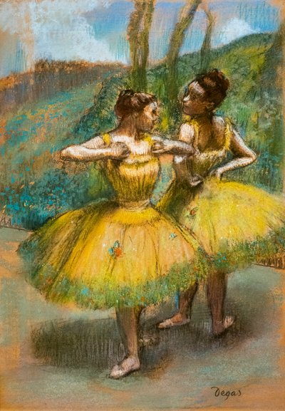 Dos bailarinas en amarillo de Edgar Degas